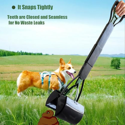 32'' Pooper Scooper for Large Small Dogs Heavy Duty, Long Handle Poop Scoop for Yard, Grass, Gravel, Dog Poop Grabber with High Strength Material and Durable Spring(Dark Green) - size: 1 Piece(32-inch length)Dark Green