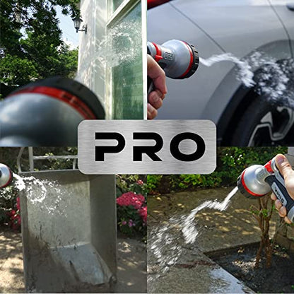 Eden PRO Metal 6-Pattern Hose Nozzle: Rear Trigger, Cyclonic Turbo Spray - style: Rear Trigger