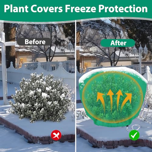 6 Pack Shrub Plant Covers Freeze Protection for Winter, 39.4"X39.4", Green - size: 6PCS-39.4" X 39.4"