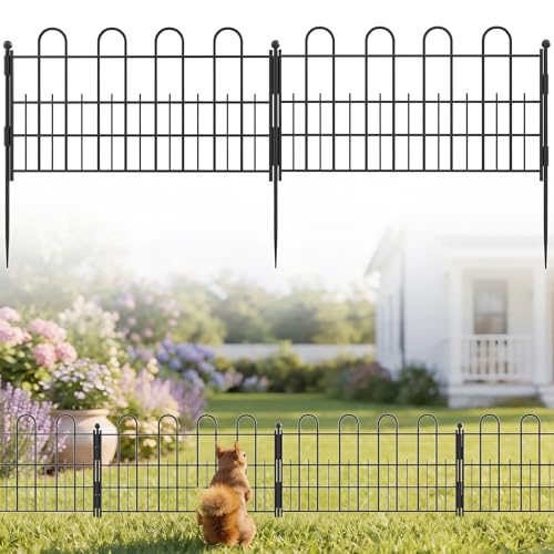 Bepatio Garden Fence Border, 10 Panels 16.4ft 11.8"H Metal Landscape Edging - size: 10 Panels 11.8in(H)x16.4ft(L)