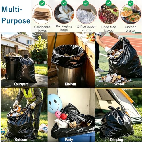 55 Gallon Trash Bags, Heavy Duty Garbage Bags 66 Count 2.0 Mil Extra Thick - size: 1 Count (Pack of 66)
