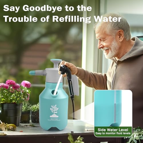 Garden Hand Pump Sprayer 1/2 Gallon, Plant Mister Spray Bottle 2L