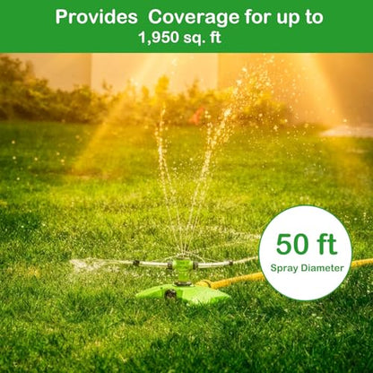 2-Arm Rotary Lawn Sprinkler with Brass Nozzle - size: 1 Pack