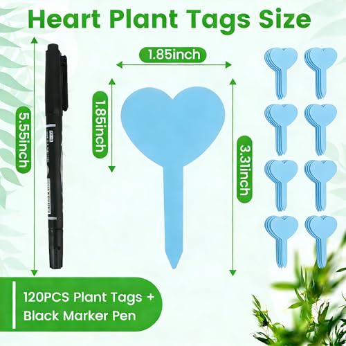 Blue Platic Plant Markers Plant Tags with Black Pen,Garden Label - color: Blue