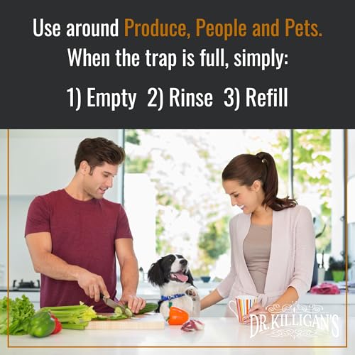 Dr. Killigan's Reusable Fruit Fly Traps for Indoors, 2 Refills