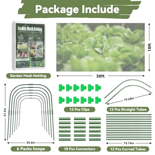 Garden Mesh Netting Kit Protect Fruit Vegetable from Birds Bugs - size: 10 * 30 FT (Kit)
