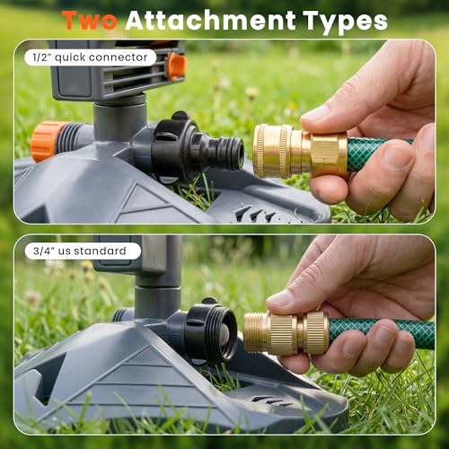 16-Nozzle Oscillating Sprinkler for Yard Large Area, Lawn sprinklers with Adjustable Spray Width & Oscillation Range & Water Flow, Covers up to 2,700 sq. ft