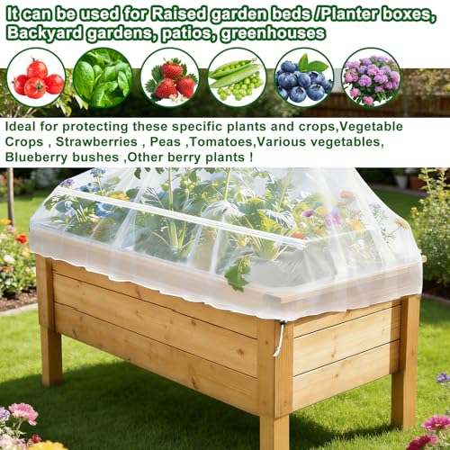 1 Pack Garden Netting for Raised Beds, Fine Mesh Bird Netting Barrier Screen with Zipper Drawstring Garden Bed Plant Cover for Protect Vegetable Fruits Crop from Animals Pest Insect, 8.2×4.3×2Ft - size: 8.2×4.3×2Ft-1 pcs
