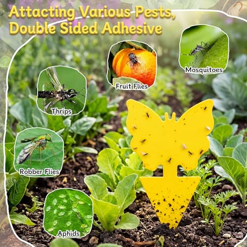 400 Pcs Yellow Sticky Traps for Plant Gnats Fruit Fly Sticky Traps