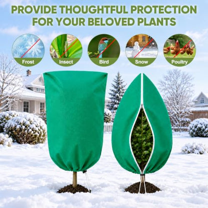 NONMON 4 Pack Plant Covers Freeze Protection 31.5" x 47" - size: 31.5" x 47" - 4 Pack