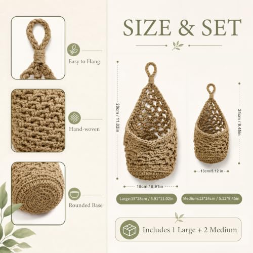 3Pcs Hanging Planters for Indoor Plants, Macrame Plant Hanger, Home Decor
