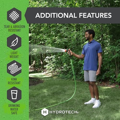 HydroTech FLATJACKET Lightweight Garden Hose 5/8 in x 50 ft, Green - size: 50 Feet