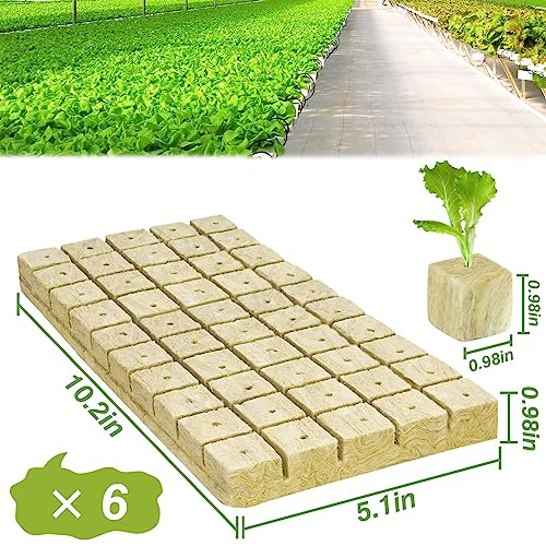 Halatool 1 Inch Rockwool Cubes for Hydroponics, 300 Plugs Seed Starter Cube - color: 6 Sheets, size: 1" Cubes