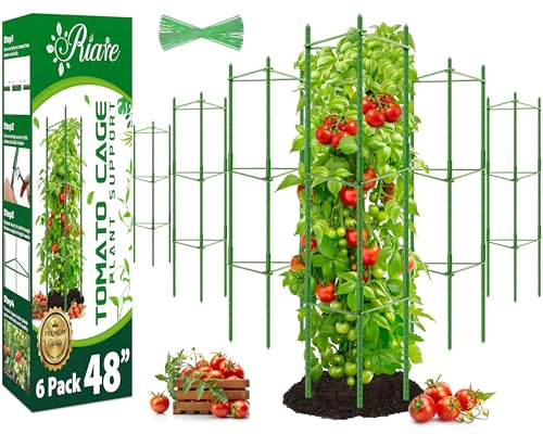 Riare 6 Pack 4 FT Tomato Cages for Garden, Heavy Duty Tomato Trellis - color: 6Pack, size: 48Inches