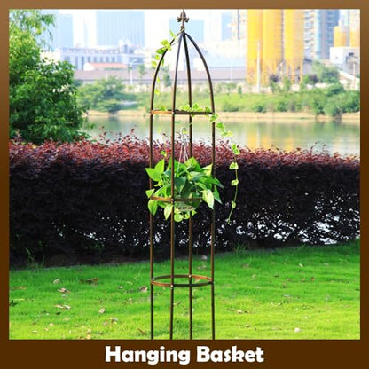100% Metal Garden Obelisk Trellis Heavy Duty 6.3 ft Tall for Climbing Vines - color: Bronze, size: Large