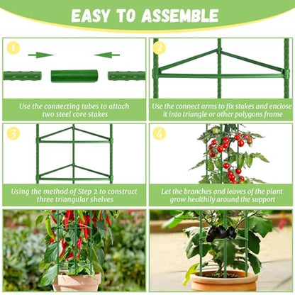 Legigo 6 Pack Tomato Cage for Garden, Up to 48Inch Sturdy Tomato Trellis - color: Green 6 Pack, size: 48 Inches