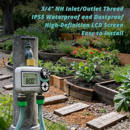 QUOBAS Brass Sprinkler Timer, Programmable Water Hose Timer for Garden Hose - size: Interval Program 2 Zone