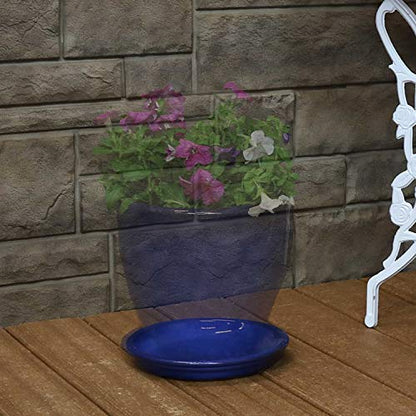 Sunnydaze 7" Ceramic Plant Saucers for Planters, 2pk, Imperial Blue - color: Imperial Blue, size: 7 in
