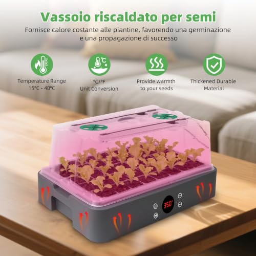 40-Cell Self-Watering Seed Starter Tray with Grow Light, 1-24H Timer, Humidity Dome, Soil pH Meter, Gloves, Seedling Tools, Indoor Kit for Plant Germination, Herbs, Vegetables, Flowers - size: 40-Premium model