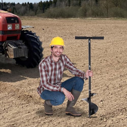 7"X 33" Manual Garden Hole Digging Drill Bit, Hand Drill Auger Post Hole Digger for Planting, Spiral Drills Planter for Bulb, Flower, Tree, Seedlings, Bedding Plants, Umbrella