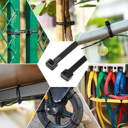 12 Inch V-Shaped Zip Ties Double Sided Toothed,250 LBS Tensile Strength Heavy Duty Cable Wire Ties With Self-Locking Adjustable More Durable Nylon Tie Wraps for Indoor Outdoor（50 Pack） - size: 12 inch 50 Pack （250 Lbs ）