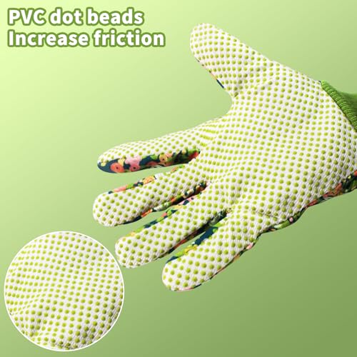 Women's Gardening Gloves Weeding and Thorn Resistant Work Gloves for Digging Planting Pruning Raking-Grown - color: Green-1