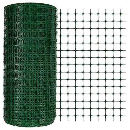 Preboun 2 x 164 ft Plastic Mesh Fence Plastic Safety Fence Roll Reusable Animal Construction Barrier Netting Temporary Pool Fencing Snow Fences for Construction Animal Garden Fencing(Green) - size: 2 x 164 ft