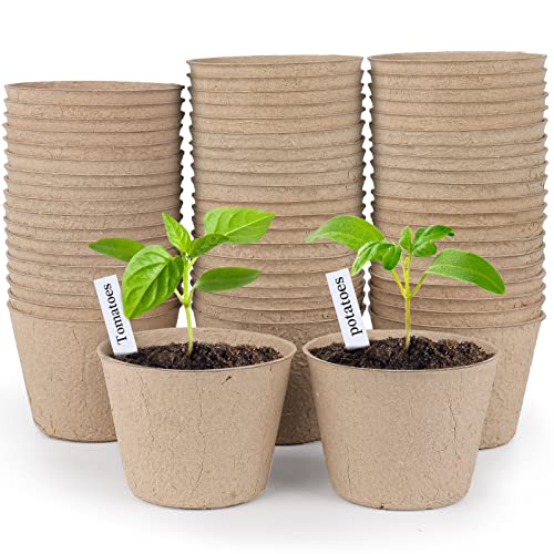 homenote 60 Pcs 4 Inch Peat Pots,Nursery Plant Pots,Seed Starting Pots - size: 4 Inch