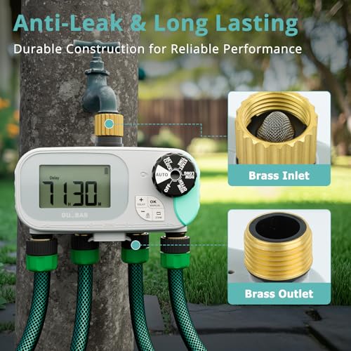 QUOBAS Sprinkler Timer for Garden Hose, Programmable Brass Water Timer - size: Sprinkler Timer 4 zone