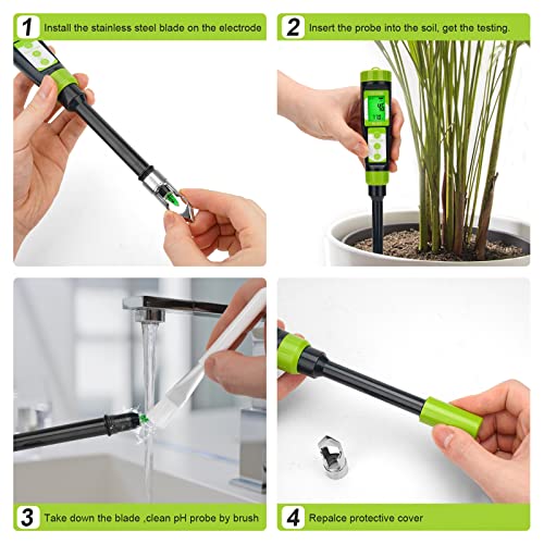 YINMIK Digital Soil pH Meter for Gardeners, Soil Direct pH Tester for Plant Care, Measure pH of Solution Potting Soil Growing Media,Great for Indoor,Greenhouse,Outdoor,Garden, Lawn, Farming, Yard Use - style: Soil pH Meter with Extra Probe