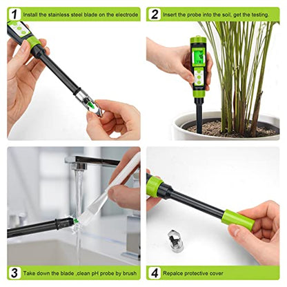 YINMIK Digital Soil pH Meter for Gardeners, Soil Direct pH Tester for Plant Care, Measure pH of Solution Potting Soil Growing Media,Great for Indoor,Greenhouse,Outdoor,Garden, Lawn, Farming, Yard Use - style: Soil pH Meter with Extra Probe