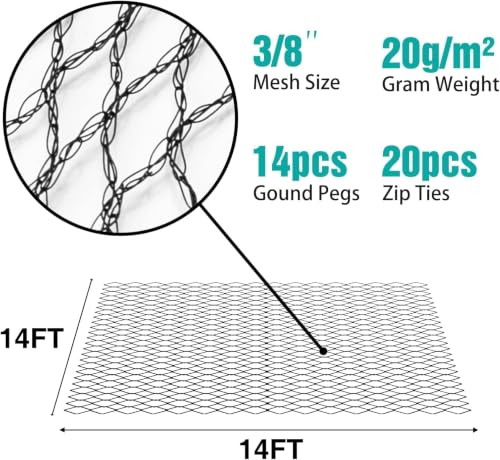 10x10FT Pond Netting for Koi Ponds,3/8" Mesh Leaf & Predator Protection Net - size: 10 × 10 ft