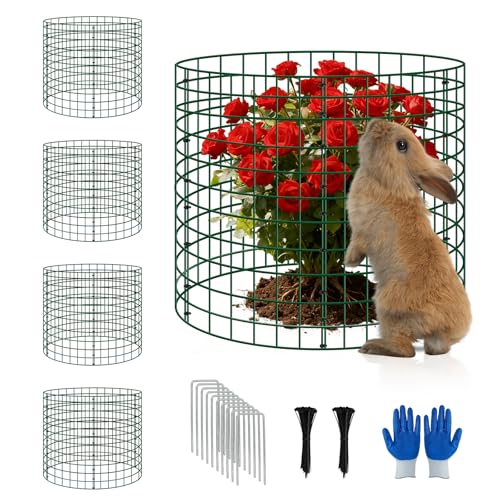 4 Pack Plant Protectors from Animals, 12x12 Inch Metal Garden Cages - color: 4 Pack, size: 12x12 IN
