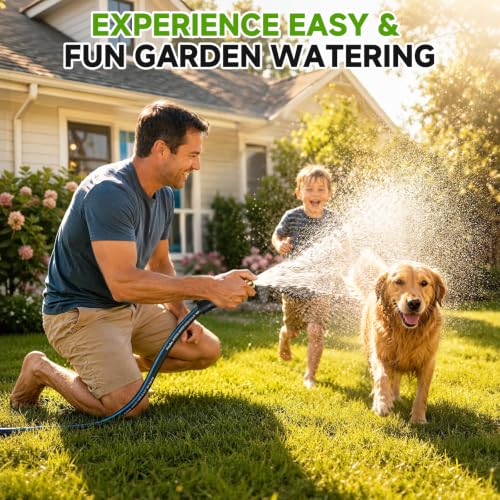 100FT 5/8" Heavy Duty Garden Hose, NON-EXPANDABLE Flexible Water Hose, No Kink - size: 100ft