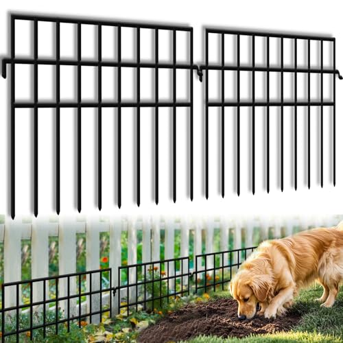 45.33ft(L) X 13in(H) Animal Barrier Fence No Dig, 32 Panels Rabbit Fences for Garden, Dog Digging Ground Defense Border Small Metal Fencing Under Barriers Blocker, Flower Bed, Patio - size: 32 Panels, 45.33 ft(L) X 13 in(H)