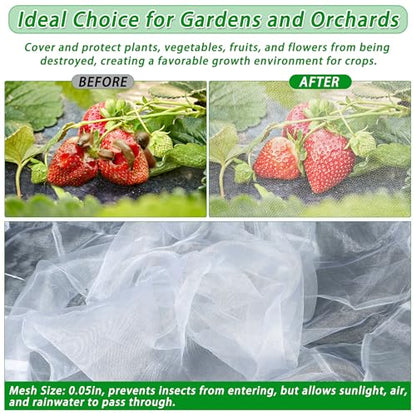 Garden Netting for Raised Beds, Plant Covers Garden Protection Bird Netting - size: 72x36x12 in