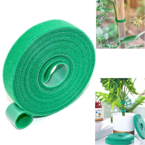 16.4 Feet Green Garden Tape Plant Ties 1/2'' Wide Garden Ties Plant Tape for Climbing Plants Reusable Gardening Plant Tape Support Strap for Flowers, Vines, Tomatoes Support Tape(16.4ft) - size: 16.4ft