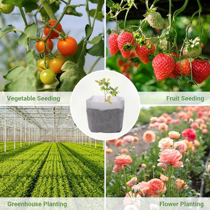 GREANER Biodegradable Plant Pots, 15.7"x14.2" Non-Woven Seedling Nursery Bags, 20-Pack Durable Garden Bags for Vegetable, Flower, Plant Grow - size: 15.7"x14.2"/20pcs