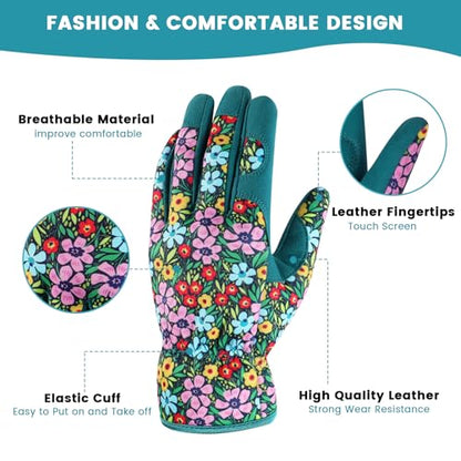Gardening Gloves,Garden Gloves for Women Firm Grip Breathable Thorn Proof - color: Green