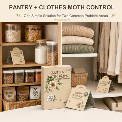 Pantry Moth Traps 20-Pack Indoor Moth Traps with Pheromones Sticky Adhesive Tool for Wool Closet Carpet Food and Cupboard