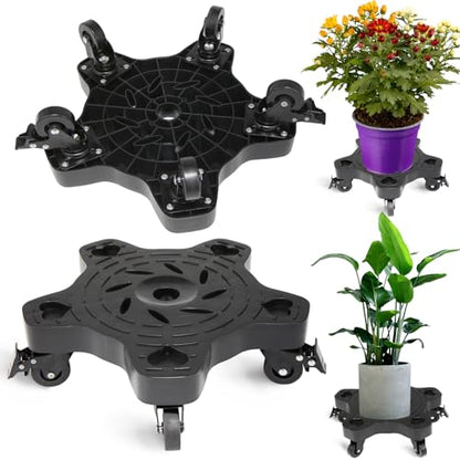 2Packs 14in Plant Caddy with Wheels - 14inch Indoor Outdoor Plant Stand No Assembly Required Flowerpot Down Under Plant Caddie Rolling Plant Dolly with casters Heavy Duty Round Pot Mover Planter