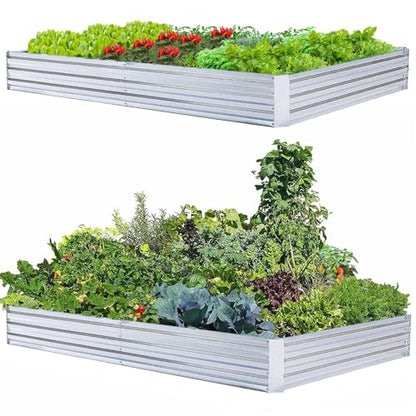 Galvanized Raised Garden Bed 8x4x1ft 2-Pack Value Set - size: 8x4x1ft (2 pack)