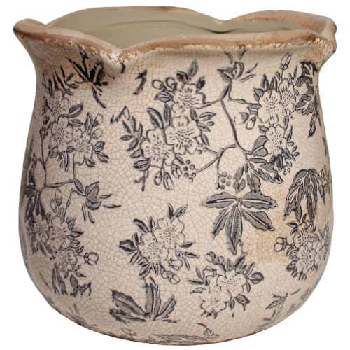 Vintage Ceramic Planter & Utensil Holder for Kitchen Counter, Rustic Gray - color: Rustic Gray
