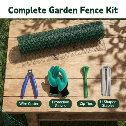 16in x 16.4ft PVC Coated Chicken Wire Mesh Fence - size: 16.4Ft x 16In