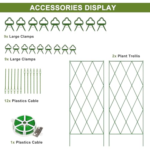 Cucumber Trellis 2 Pack,Foldable A-Frame Garden Trellis - color: Grass Green, size: 39.4" H