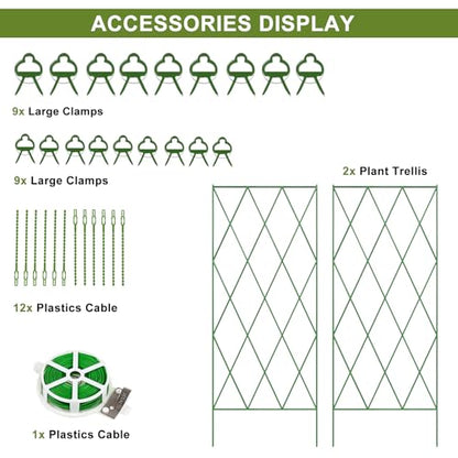 Cucumber Trellis 2 Pack,Foldable A-Frame Garden Trellis - color: Grass Green, size: 39.4" H