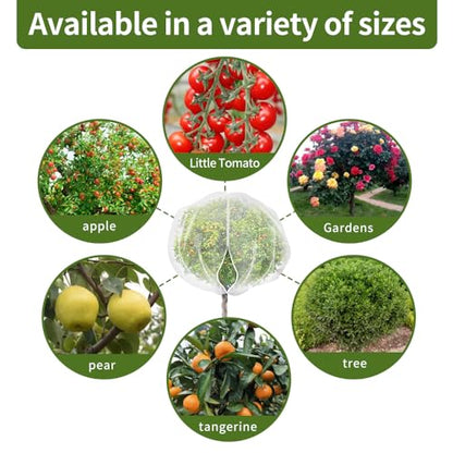 2Pcs 10X10ft Fruit Tree Netting Covers for Birds and Squirrels –Bird Nets for Fruit Trees with Zipper and Drawstring, Extra Large Durable Mesh Garden Netting to Protect Fruit Trees - size: 10 X10ft