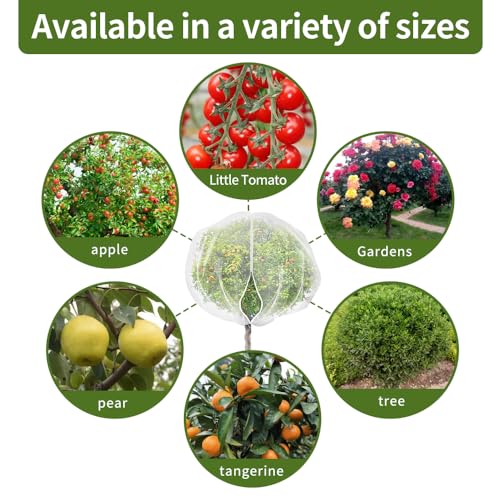 2Pcs 8x8ft Fruit Tree Covers with Zipper and Drawstring, Durable Garden Mesh Net to Protect Fruit Trees, Apple, Cherry, Peach Trees – Reusable, Lightweight - size: 8 X 8ft