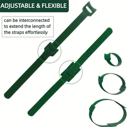 Adjustable Reusable Nylon Plant Ties with Metal Eyelets, Anti-Slip Garden Straps for Climbing Vegetables and Flower Fixing (green) - color: Green
