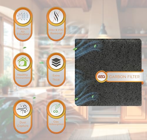 Premium Charcoal Activated Carbon Fiber Replacement Air Filter for Kitchen Compost Bin (10 Pack, Square 5") - size: 5" x 5" x 0.2"